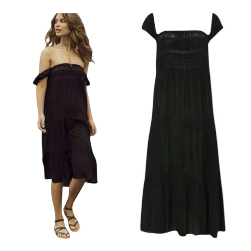 NWT! Auguste the Label Isabella Lace Day Dress in Black Lurex. Size 2.